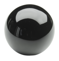 Smooth black sphere resting on a surface png