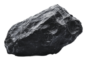 Natural black stone with rough texture on display png