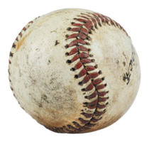 Vintage worn baseball showcasing age and use png
