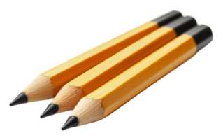 Three sharpened pencils arranged for writing png