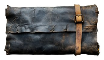 Leather pouch with strap holds secrets png