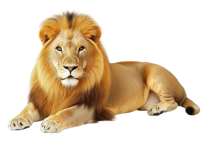 Majestic lion resting in serene posture png