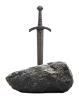 Legendary sword embedded in a large rock png