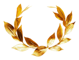 Gold laurel wreath for recognition png