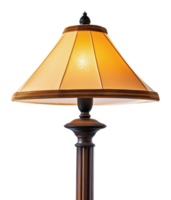 Elegant floor lamp with warm tone lampshade design png