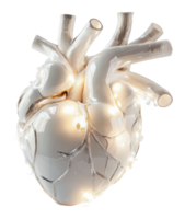 Elegant heart sculpture illuminated with lights png