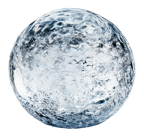 Sparkling clear ice sphere resting on a surface png