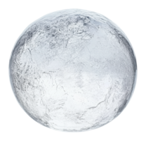 Clear ice sphere resting on a flat surface png