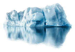 Massive glacier floating in calm blue waters png