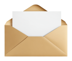 Blank card in envelope for messages png