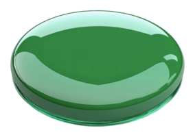 Green round object with smooth surface and shine png