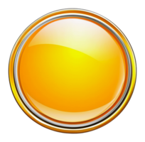 Bright circular button with glossy finish png