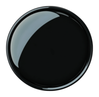 Deep glossy black paint in a round container png