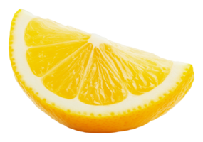 Fresh lemon wedge on a white background png