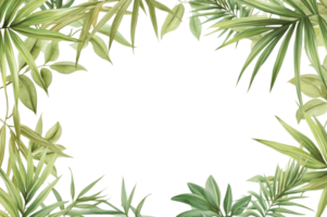 Fresh green foliage creating a natural frame png