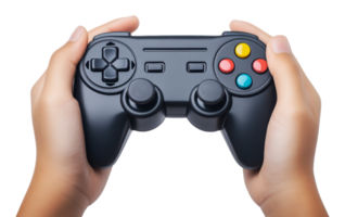 Enjoying gaming with a handheld controller png