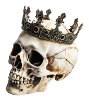 Crowned skull with ornate details and colors png