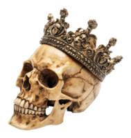 Artistic skull with ornate crown png