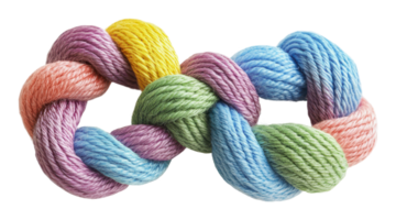 Colorful twisted yarns create a vibrant display png
