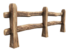 Rustic wooden fence in rural setting png