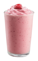 Refreshing pink smoothie with raspberry topping png