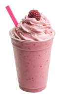 Refreshing raspberry smoothie in a clear cup png