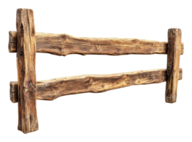 Rustic wooden fence in a rural setting png