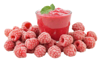 Refreshing raspberry smoothie with fresh berries png
