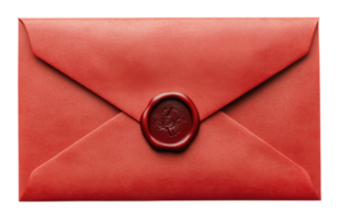 Elegant red envelope with wax seal png