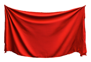 Bright red fabric draped elegantly in a display png
