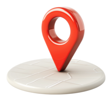 Red location pin on a simple map surface png