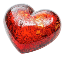 Red heart-shaped glass object on white background png