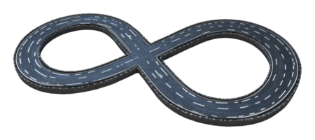 Unique infinity loop road design for toy tracks png