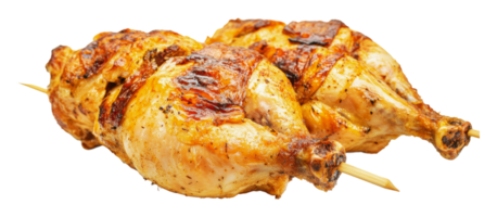 Tender grilled chicken skewers with seasoning png