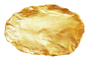 Bright gold nugget resting on a flat surface png