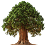 Grand Redwood Tree with Broad Branches and Dense Foliage Isolated png