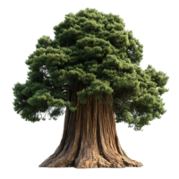 Ancient Redwood Tree with Expansive Green Canopy Isolated on Transparent Background png