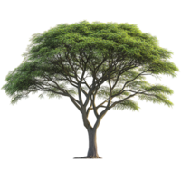 Thorny Branches and Spreading Crowns of Acacia Tree on Transparent Background png