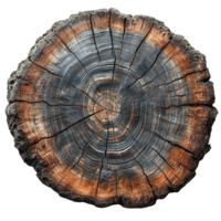 Intricate Tree Rings in Cross-Section of Weathered Palm Tree Trunk png
