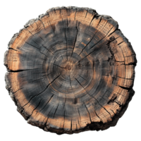 Close-Up of Palm Tree Trunk Cross-Section with Visible Growth Rings and Textures png