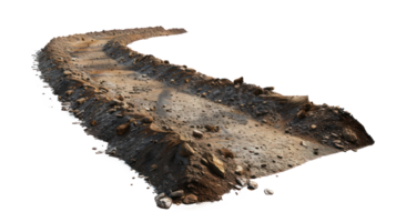3D Soil-Stabilized Roads top view isolate on transparency background png