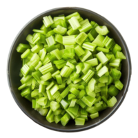 Chopped celery top view isolate on transparency background png