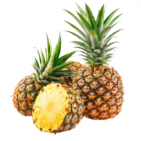 Heap of Fresh Pineapple, clipping path isolate on transparency background png
