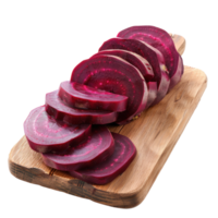 Sliced Beet on chopping board isolate on transparency background png