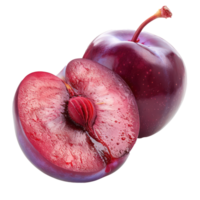 Plum, clipping path isolate on transparency background png