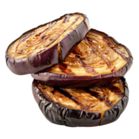 Grilled eggplant slices isolate on transparency background png