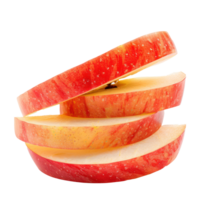 3 small slices of Apple isolate on transparency background png