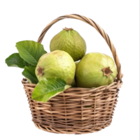 Guava in a basket isolate on transparency background png