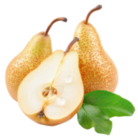 pear with a slice pear isolate on transparency background png