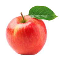 Fresh Apple with green leaves, clipping path isolate on transparency background png